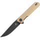 Bestech Knives Mini Dundee Folding Knife, 4in Closed, 3in Black PVD Coated D2 Tool Steel Blade, Khaki G10 Handle, BMK03I