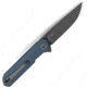 Bestech Knives Mini Dundee Folding Knife, 4in Closed, 3in Gray PVD Coated D2 Tool Steel Blade, Slate Blue G10 Handle, BMK03F