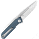 Bestech Knives Mini Dundee Folding Knife, 4in Closed, 3in Stonewash/Satin D2 Tool Steel Blade, Slate Blue G10 Handle, BMK03D