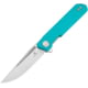 Bestech Knives Mini Dundee Folding Knife, 4in Closed, 3in Stonewash/Satin D2 Tool Steel Blade, Teal G10 Handle, BMK03C