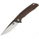 Bestech Knives Spike Linerlock Brown Folding Knife, 3.75in 12C27 Sandvik SS Drop Point, Brown Glass Filled Nylon Handle, Pocket Clip, Black/Satin Blade, Brown, BG09C-1