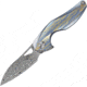 Bestech Knives The Reticulan Framelock Blue Folding Knife, 2in Damascus Steel Drop Point, Blue/Gold Anodized Titanium Handle,Ceramic Ball Bearings, Black Kydex Neck Sheath, Blue and gold, BT1810L