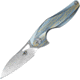 Bestech Knives The Reticulan Framelock Folding Knife, 2in Cpm S35Vn SS Blade, Blue/Gold Anodized Titanium Handle, Thumb Pull, Pocket Clip, Stonewash And Satin Blade, Black Kydex Neck Sheath, BT1810F