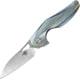 Bestech Knives The Reticulan Framelock Folding Knife, 2in Cpm S35Vn SS Blade, Blue/Gold Anodized Titanium Handle, Thumb Pull, Pocket Clip, Stonewash And Satin Blade, Black Kydex Neck Sheath, BT1810F