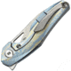 Bestech Knives The Reticulan Framelock Folding Knife, 2in Cpm S35Vn SS Blade, Blue/Gold Anodized Titanium Handle, Thumb Pull, Pocket Clip, Stonewash And Satin Blade, Black Kydex Neck Sheath, BT1810F