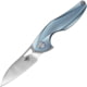 Bestech Knives The Reticulan Framelock Folding Knife, 2in Cpm S35Vn SS Drop Point, Blue Satin Titanium Handle, Stonewash And Satin Blade, Black Kydex Neck Sheath, BT1810B