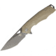 Bestech Knives Toucan Linerlock Beige Folding Knife, 3.5in Gray Finish D2 Tool Steel Blade, Beige G10 Handle, Thumb Pull, Pocket Clip, Beige, BG14C-2