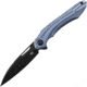 Bestech Knives WIBRA Framelock Blue Folding Knife, 3.5 black stonewash finish Bohler M390 stainless , Blue anodized titanium handle, BT2001C