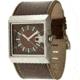 Black Dice Solo Men's Watch - SS Case, Brown Dial, Brown Leather Strap BLABD-058-02