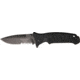 Black Fox Tactical Linerlock Fold Knife, 4in, SS assisted opening partially serrated spea, Grooved black G-10 Handle BF115TS