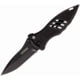 BlackHawk Small Button Lock Folding Knife, 3.25in, D2 Tool Steel, Plain Edge, Reinforced Nylon w/ 420J Stainless Steel Liners Handle, Black, BH15M201BK