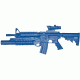 Blueguns M4 Commando Flat Top Closed Stock / Fwd Rail / M203 Grenade Launcher / ACOG Training Long Gun, Blue, FSM4CFTRCSM203ACOG