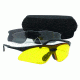 Bob Allen SG1000 Wrap-Around Glasses, Small, Grey-Yellow-Clear Lenses 40128