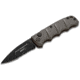 Boker 01Kals96 Kalashnikov 2.52 Drop Point Plain/Serrated Black D2 Steel Blade Gray Aluminum Handle