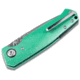 Boker 111102Dam 3.22 Drop Point Plain Damascus Blade Green Aluminum Handle