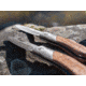 Boker Magnum Caveman Damascus Folding Knife, 4.38in Closed, 3.25in, Damascus Steel Blade, Brown Wood Handle, 01RY818DAM