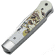 Boker Plus Lockback Frazetta Folding Knife, 3.75in Satin 440C SS Clip Point Blade, Aluminum Handle, SS Bolster, Frank FrazettaS Ghoul Queen Handle Artwork, 01BO653