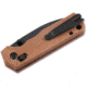 Boker Plus Rockstub Axis Lock Brown Folding Knife, 3.63in, Black Stonewash, 440 Stainless Steel, Drop Point Blade, Brown Canvas Micarta Handle, 01SC710