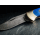 Boker Solingen Scout Solingen Folding Knife, 2.83in, C75, Brass, Chestnut Wood Blue Handle, 112099