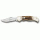 Boker Lock Blade Folding Knife, 3.5 in, 440C Stainless Steel, Stag, Silver, 113004ST