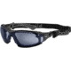 Bolle Rush+ Safety Glasses w/Foam Lining, Black Grey Frame, Smoke Lens, 40259