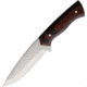 BORDO Potter Satin Fixed Blade Knife, 8.75in Overall, 2.5in, Stainless Steel, Satin Blade, Black/Red Wood Handle, Leather Sheath, POTTER RUSTY STEEL