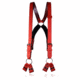Boston Leather Firefighters Suspenders, 8-point Loop, Red - 9174-RED-1-XL