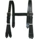 Boston Leather Firefighter's H-back Suspenders, Button Attachment, Black - 9178-1