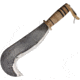 BR Rinaldi Lucca Billhook Knife, 15in Overall, 10in Spring Steel Blade, Stacked Leather Handle, 130N0