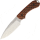 Bradford Knives Guardian 3 Tiger Stripe, 6 3/4in Fixed Blade Knife, 6.75in Overall, 3.25in Stonewash N690 SS Drop Point, Textured G10 Handle, Black/Orange Handle, Brown Leather, 3FE-006-N690