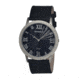 Breed George Mens Watch, Black Leather Band, Silver Bezel, Black Analog Dial, Silver Hand BRD2204