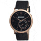 Breed Maxwell Mens Watch, Black Leather Band, Rose Gold Bezel, Black Analog Dial, Rose Gold Hand BRD4106