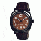 Breed Mozart Mens Watch, Brown Leather Band, Black Bezel, Brown Analog Dial, Silver Hand BRD4204