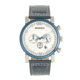 Breed Ryker Chronograph Leather-Band Watch w/ Date, Teal/Silver, One Size, BRD8201