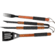 Brinkmann Outdoors 3-Piece Non-Stick Grilling Tool Set, Wood w/ Black 812-9024-S