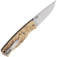 Brisa Birk 75 Linerlock Curly Birch Folding Knife, 3 satin finish CPM S30V stainless blade, Curly Birch handle, 2505