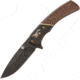 Browning Hunter Linerlock Folding Knife, Two-tone finish sculpted wood handle, 3220390B