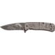 Browning Patriot Land Of The Free Knife, 2.78in, D2 Steel, Partially Serrated, Black Drop Point Blade, Black/Grey Aluminum Handle, 3220486B