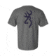 Mens Graphic Pigment Solid Buckmark Short Sleeve T-Shirt, Grey