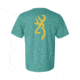 Mens Graphic Pigment Solid Buckmark Short Sleeve T-Shirt, Seafoam