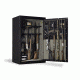 Browning Safes Sporter Wide SP33 Gun Safe,58x36x27in,Gloss Black,Silver Chrome,Scroll,S and G Mechanical Lock 1601100191