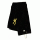 Browning Shooting Towel w/ Attachable Eyelet Clip, Black w/ Gold Buckmark Embroidery 104804