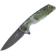 BucknBear Camo Linerlock Folding Knife, 3.5in Black Titanium Coated D2 Tool Steel Drop Point, Camo G10 Handle, Pocket Clip, Camo, 5068