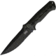 BucknBear Micarta Fixed Blade Knife, 4.25 Damascus steel blade, Black and blue canvas micarta handle, BNB10081C