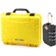 Nanuk 910 Hard Plastic Waterproof Case, Yellow w/  Part Foam Insert 910-1004 with Nanuk padlock w/logo 900-LOCK NANUK 910-1004-KIT1