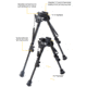 Caldwell Pic Rail XLA Fixed Bipod, Black, 6in -9in, 110140
