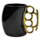 Campco Brass Knuckles Mug, Black/Gold, Ceramic, CBGM1026