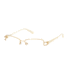 Calligraphy Collections F-373 SESC F37300 Progressive Prescription Eyeglasses - Col2 - Shiny Gold/pearl SESC F373005335 WH