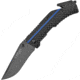 Camillus Knives Thin Blue Line Linerlock A/O Folding Knife, 3.25 black Carbonitride Titanium coated 440 stain, Black textured TPR handle, 19653
