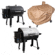 Camp Chef SmokePro SGX 36 Wi-Fi Pellet Grill, Black, with Tan Patio Cover, PCPG36L, and Blanket for 36in Pellet Grills, Grey, PG36BLKL